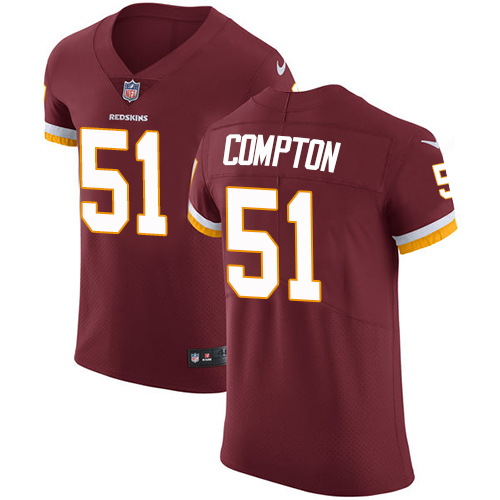 Men's Nike Washington Redskins #51 Will Compton Burgundy Red Team Color Vapor Untouchable Elite Player NFL Jersey