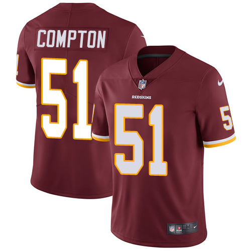 Men's Nike Washington Redskins #51 Will Compton Burgundy Red Team Color Vapor Untouchable Limited Player NFL Jersey