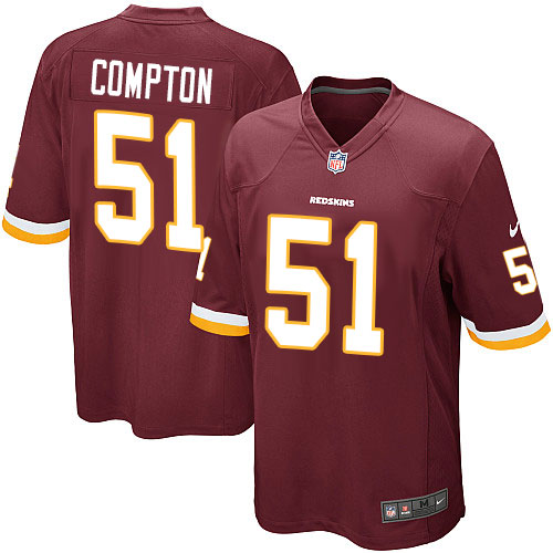 Men's Nike Washington Redskins #51 Will Compton Game Burgundy Red Team Color NFL Jersey