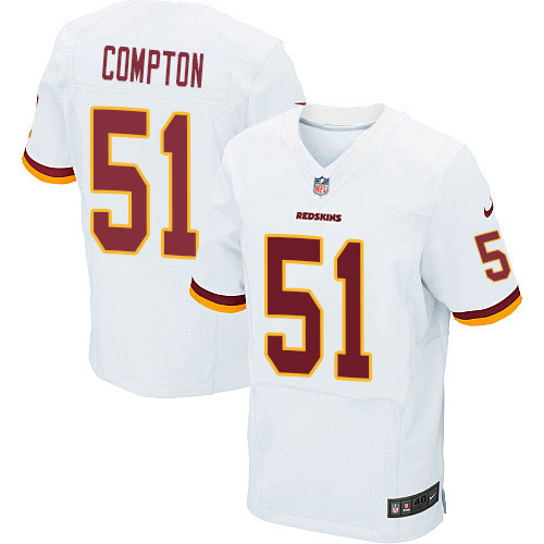 Men's Nike Washington Redskins #51 Will Compton Elite White NFL Jersey