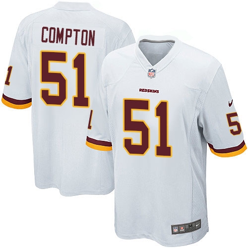 Men's Nike Washington Redskins #51 Will Compton Game White NFL Jersey