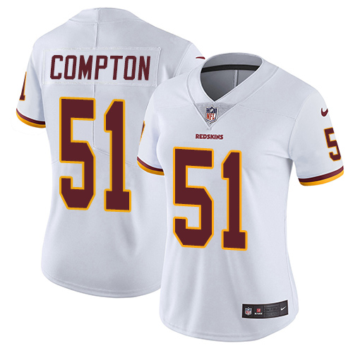 Women's Nike Washington Redskins #51 Will Compton White Vapor Untouchable Elite Player NFL Jersey