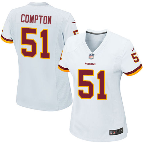 Women's Nike Washington Redskins #51 Will Compton Game White NFL Jersey