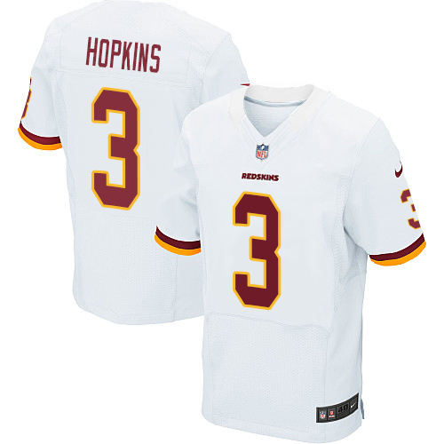 Men's Nike Washington Redskins #3 Dustin Hopkins Elite White NFL Jersey