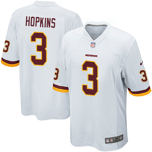 Men's Nike Washington Redskins #3 Dustin Hopkins Game White NFL Jersey
