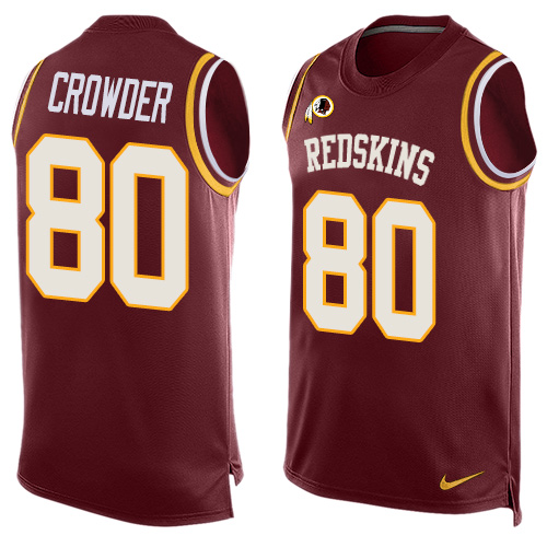 Men's Nike Washington Redskins #80 Jamison Crowder Limited Red Player Name & Number Tank Top NFL Jersey