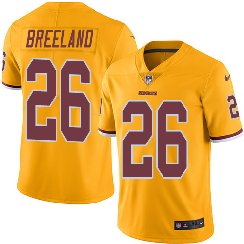 Men's Nike Washington Redskins #26 Bashaud Breeland Elite Gold Rush Vapor Untouchable NFL Jersey