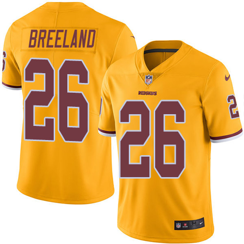 Men's Nike Washington Redskins #26 Bashaud Breeland Limited Gold Rush Vapor Untouchable NFL Jersey