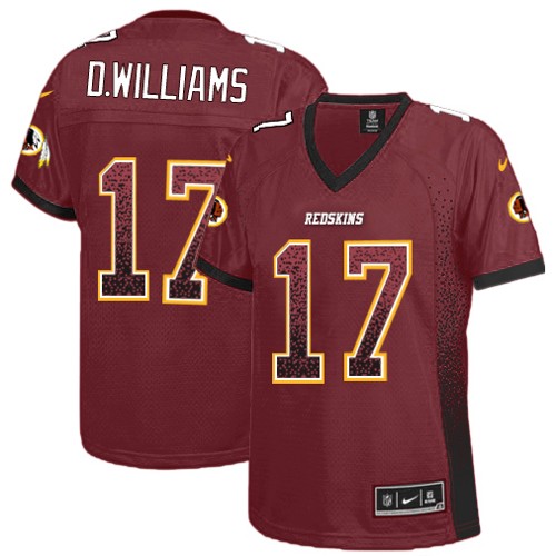Women's Nike Washington Redskins #17 Doug Williams Elite Burgundy Red Drift Fashion NFL Jersey