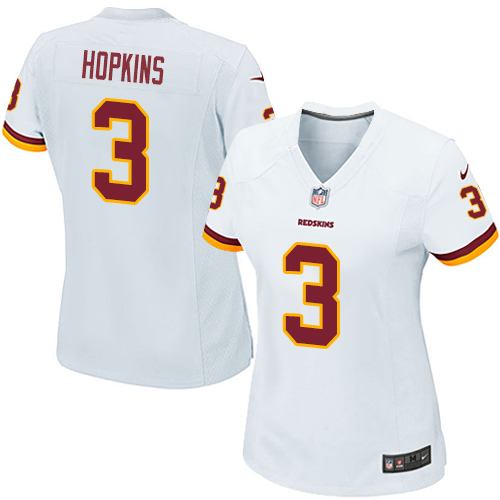 Women's Nike Washington Redskins #3 Dustin Hopkins Game White NFL Jersey