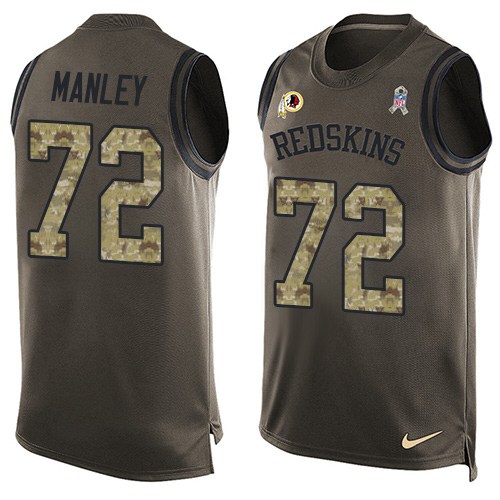 Men's Nike Washington Redskins #72 Dexter Manley Limited Green Salute to Service Tank Top NFL Jersey