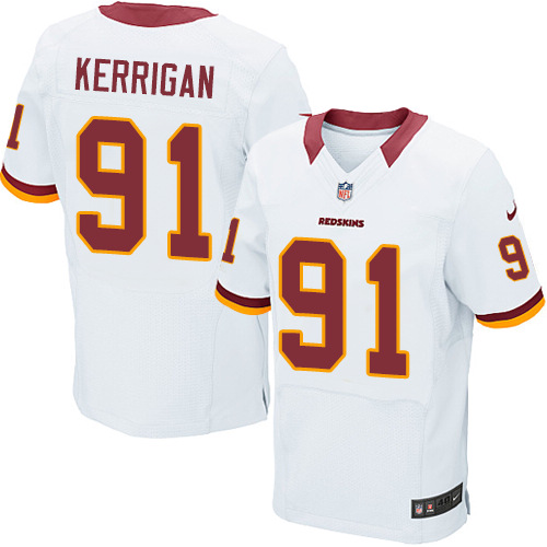 Men's Nike Washington Redskins #91 Ryan Kerrigan Elite White NFL Jersey