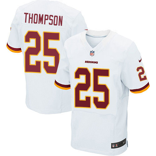 Men's Nike Washington Redskins #25 Chris Thompson Elite White NFL Jersey