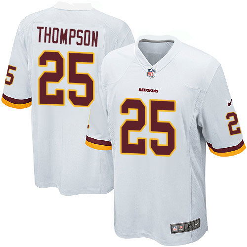 Men's Nike Washington Redskins #25 Chris Thompson Game White NFL Jersey