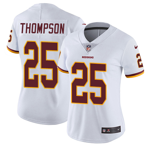 Women's Nike Washington Redskins #25 Chris Thompson White Vapor Untouchable Limited Player NFL Jersey