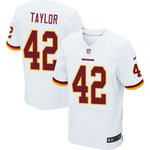 Men's Nike Washington Redskins #42 Charley Taylor Elite White NFL Jersey