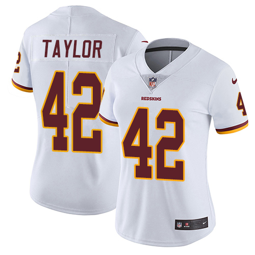 Women's Nike Washington Redskins #42 Charley Taylor White Vapor Untouchable Elite Player NFL Jersey