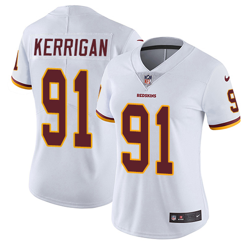 Women's Nike Washington Redskins #91 Ryan Kerrigan White Vapor Untouchable Limited Player NFL Jersey