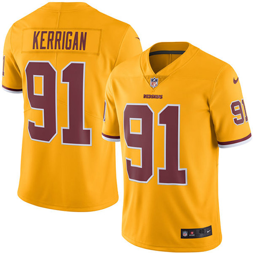 Men's Nike Washington Redskins #91 Ryan Kerrigan Elite Gold Rush Vapor Untouchable NFL Jersey