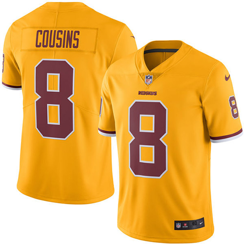 Men's Nike Washington Redskins #8 Kirk Cousins Elite Gold Rush Vapor Untouchable NFL Jersey