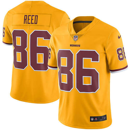 Men's Nike Washington Redskins #86 Jordan Reed Elite Gold Rush Vapor Untouchable NFL Jersey