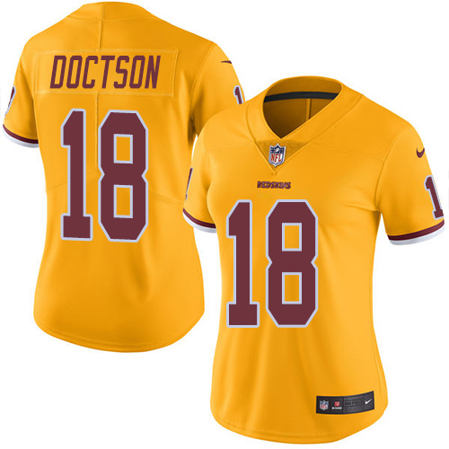 Women's Nike Washington Redskins #18 Josh Doctson Limited Gold Rush Vapor Untouchable NFL Jersey