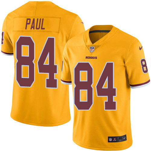 Men's Nike Washington Redskins #84 Niles Paul Elite Gold Rush Vapor Untouchable NFL Jersey