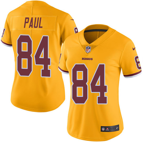Women's Nike Washington Redskins #84 Niles Paul Limited Gold Rush Vapor Untouchable NFL Jersey