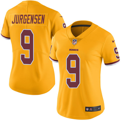 Women's Nike Washington Redskins #9 Sonny Jurgensen Limited Gold Rush Vapor Untouchable NFL Jersey