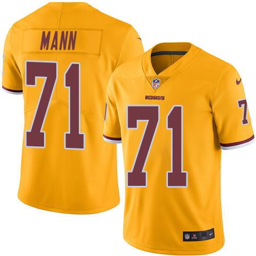 Men's Nike Washington Redskins #71 Charles Mann Elite Gold Rush Vapor Untouchable NFL Jersey