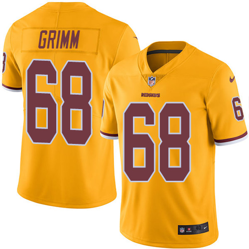 Men's Nike Washington Redskins #68 Russ Grimm Elite Gold Rush Vapor Untouchable NFL Jersey