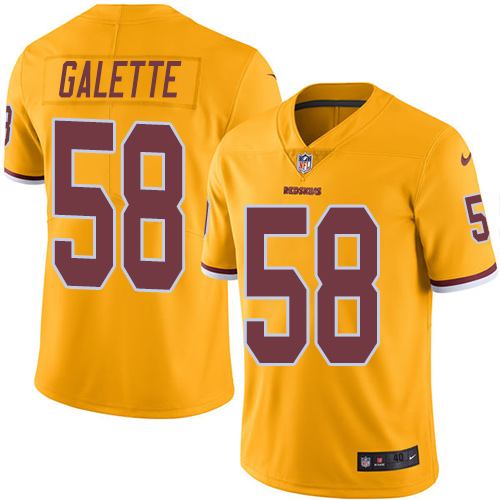 Men's Nike Washington Redskins #58 Junior Galette Elite Gold Rush Vapor Untouchable NFL Jersey