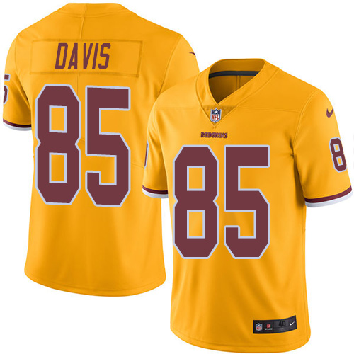Men's Nike Washington Redskins #85 Vernon Davis Elite Gold Rush Vapor Untouchable NFL Jersey