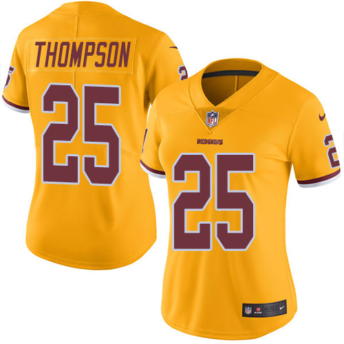 Women's Nike Washington Redskins #25 Chris Thompson Limited Gold Rush Vapor Untouchable NFL Jersey