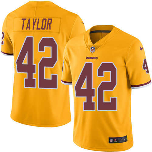Men's Nike Washington Redskins #42 Charley Taylor Limited Gold Rush Vapor Untouchable NFL Jersey