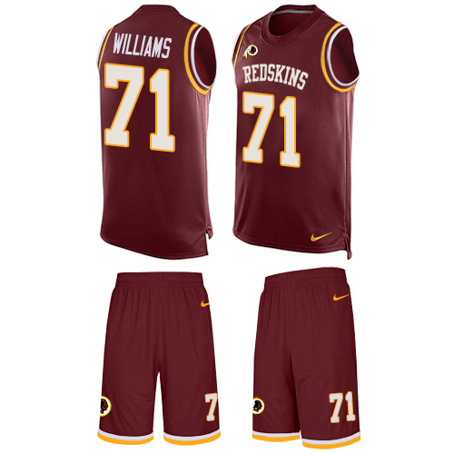 Men's Nike Washington Redskins #71 Trent Williams Limited Burgundy Red Tank Top Suit NFL Jersey