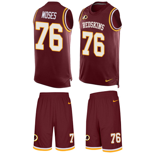 Men's Nike Washington Redskins #76 Morgan Moses Limited Burgundy Red Tank Top Suit NFL Jersey