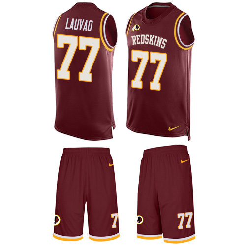 Men's Nike Washington Redskins #77 Shawn Lauvao Limited Burgundy Red Tank Top Suit NFL Jersey