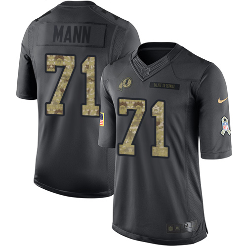 Men's Nike Washington Redskins #71 Charles Mann Limited Black 2016 Salute to Service NFL Jersey