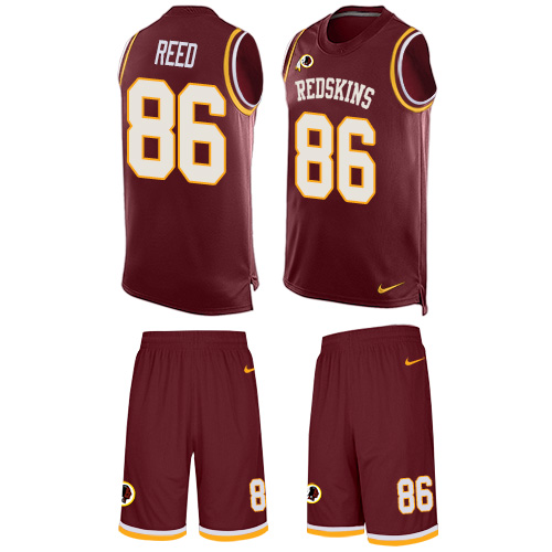 Men's Nike Washington Redskins #86 Jordan Reed Limited Burgundy Red Tank Top Suit NFL Jersey