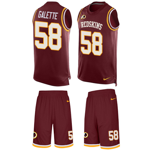 Men's Nike Washington Redskins #58 Junior Galette Limited Burgundy Red Tank Top Suit NFL Jersey