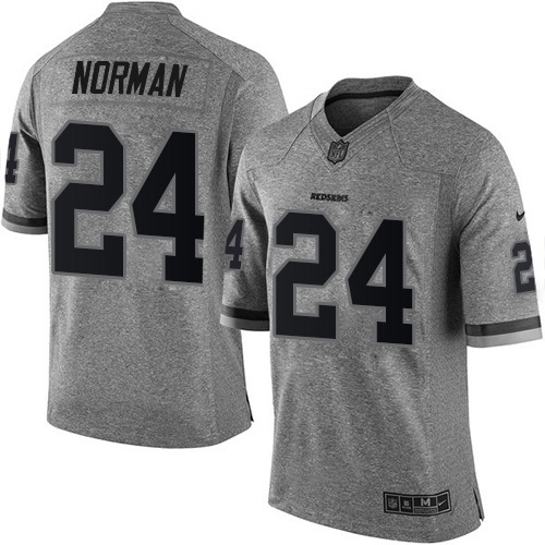 Men's Nike Washington Redskins #24 Josh Norman Limited Gray Gridiron NFL Jersey