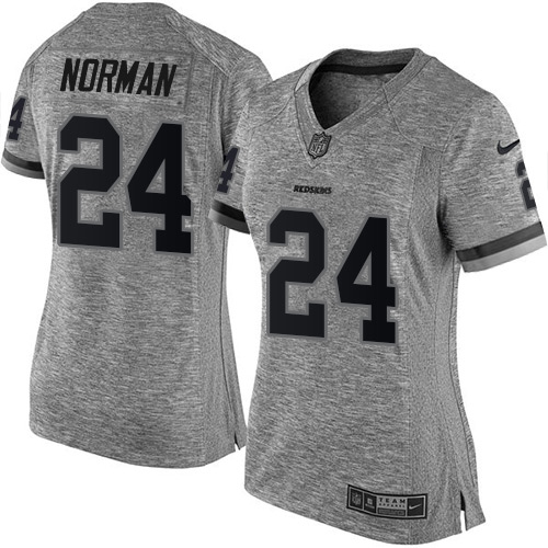 Women's Nike Washington Redskins #24 Josh Norman Limited Gray Gridiron NFL Jersey