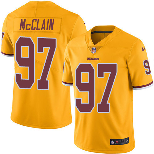Men's Nike Washington Redskins #97 Terrell McClain Limited Gold Rush Vapor Untouchable NFL Jersey