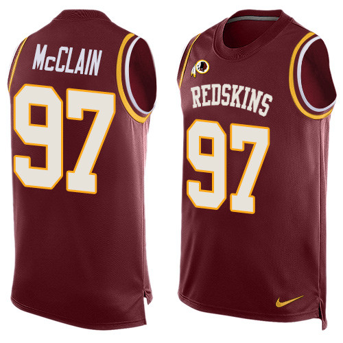 Men's Nike Washington Redskins #97 Terrell McClain Limited Red Player Name & Number Tank Top NFL Jersey