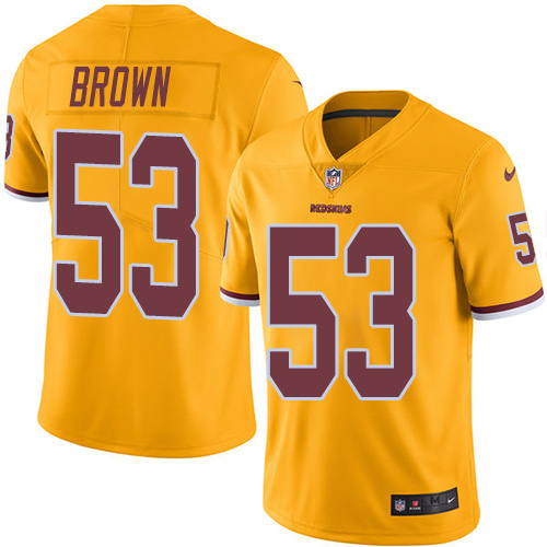 Youth Nike Washington Redskins #53 Zach Brown Limited Gold Rush Vapor Untouchable NFL Jersey