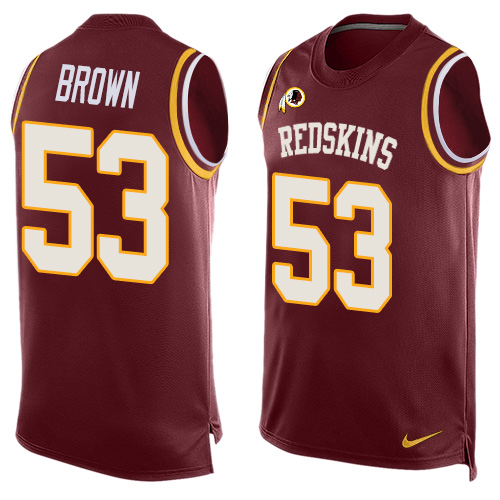 Men's Nike Washington Redskins #53 Zach Brown Limited Red Player Name & Number Tank Top NFL Jersey