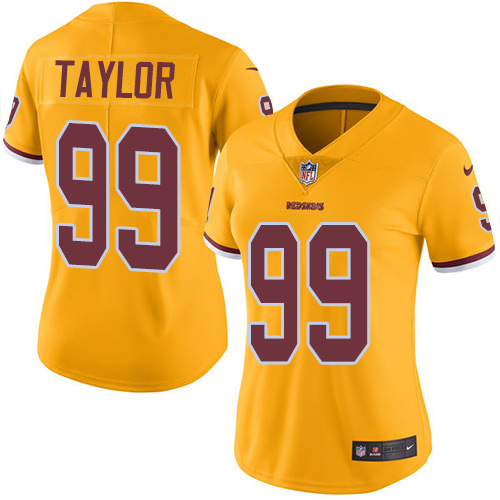 Women's Nike Washington Redskins #99 Phil Taylor Limited Gold Rush Vapor Untouchable NFL Jersey
