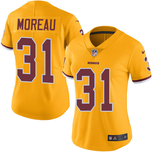 Women's Nike Washington Redskins #31 Fabian Moreau Limited Gold Rush Vapor Untouchable NFL Jersey
