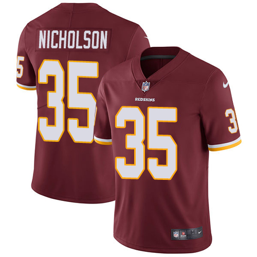 Men's Nike Washington Redskins #35 Montae Nicholson Burgundy Red Team Color Vapor Untouchable Limited Player NFL Jersey